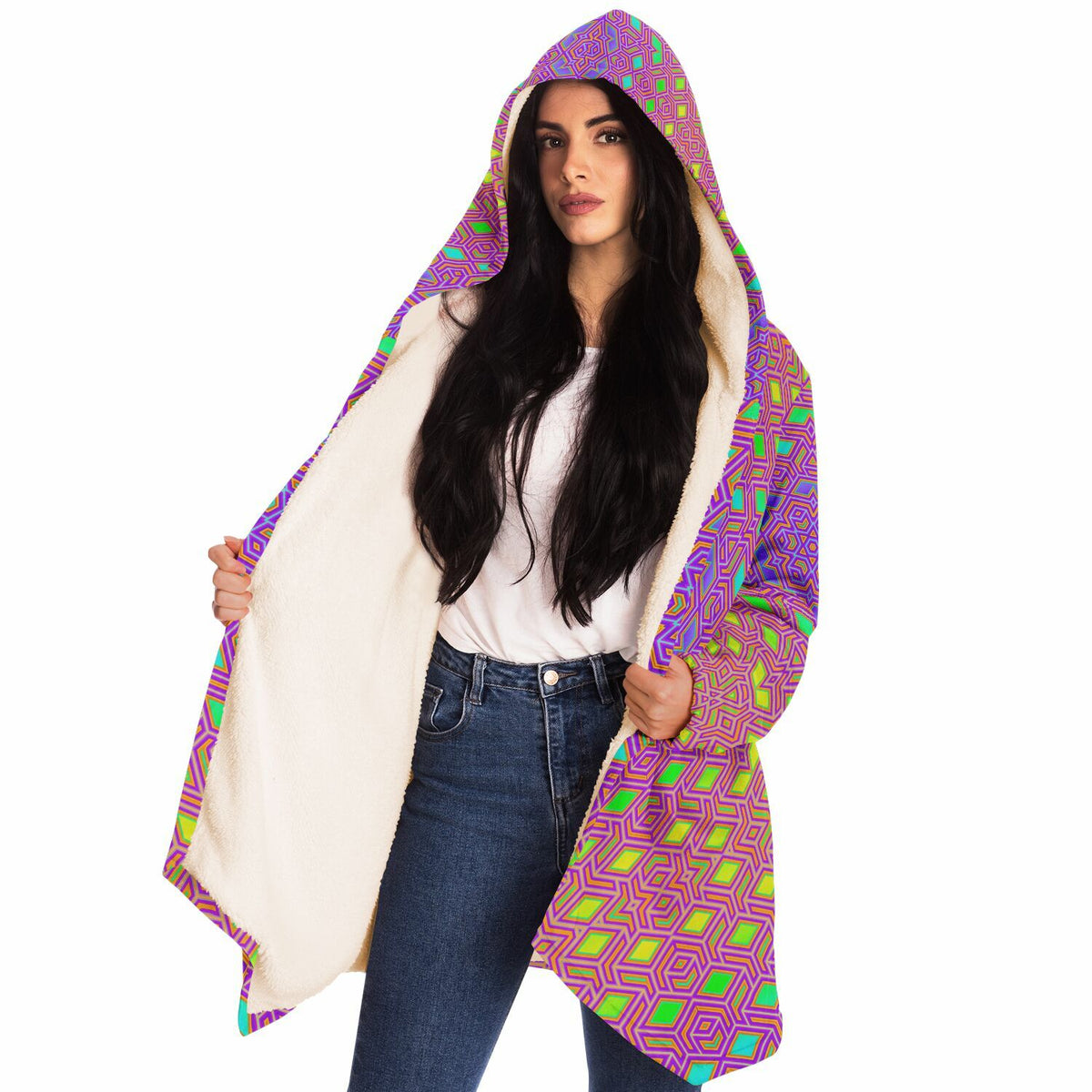 "Qwerty Bloom" HOODED CLOAK