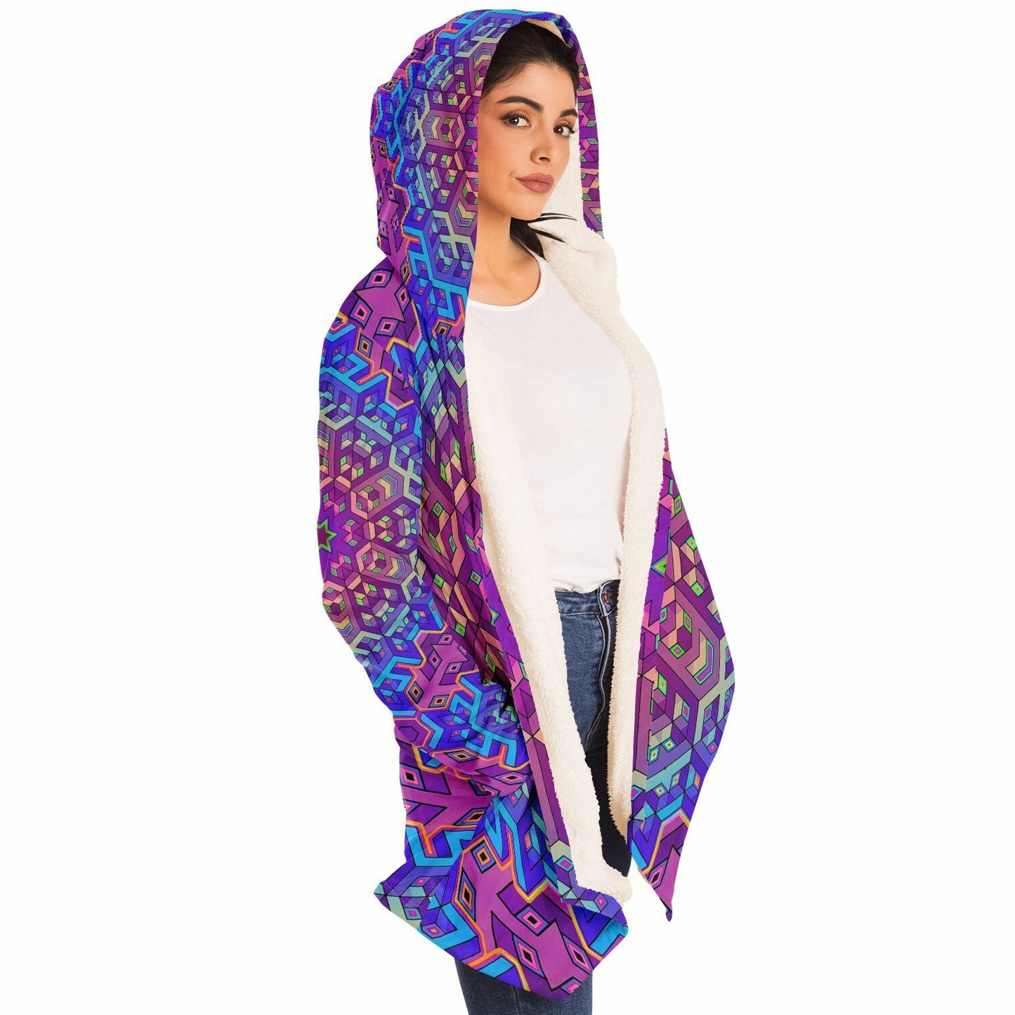 "7th Dimensional Star" (White) HOODED CLOAK
