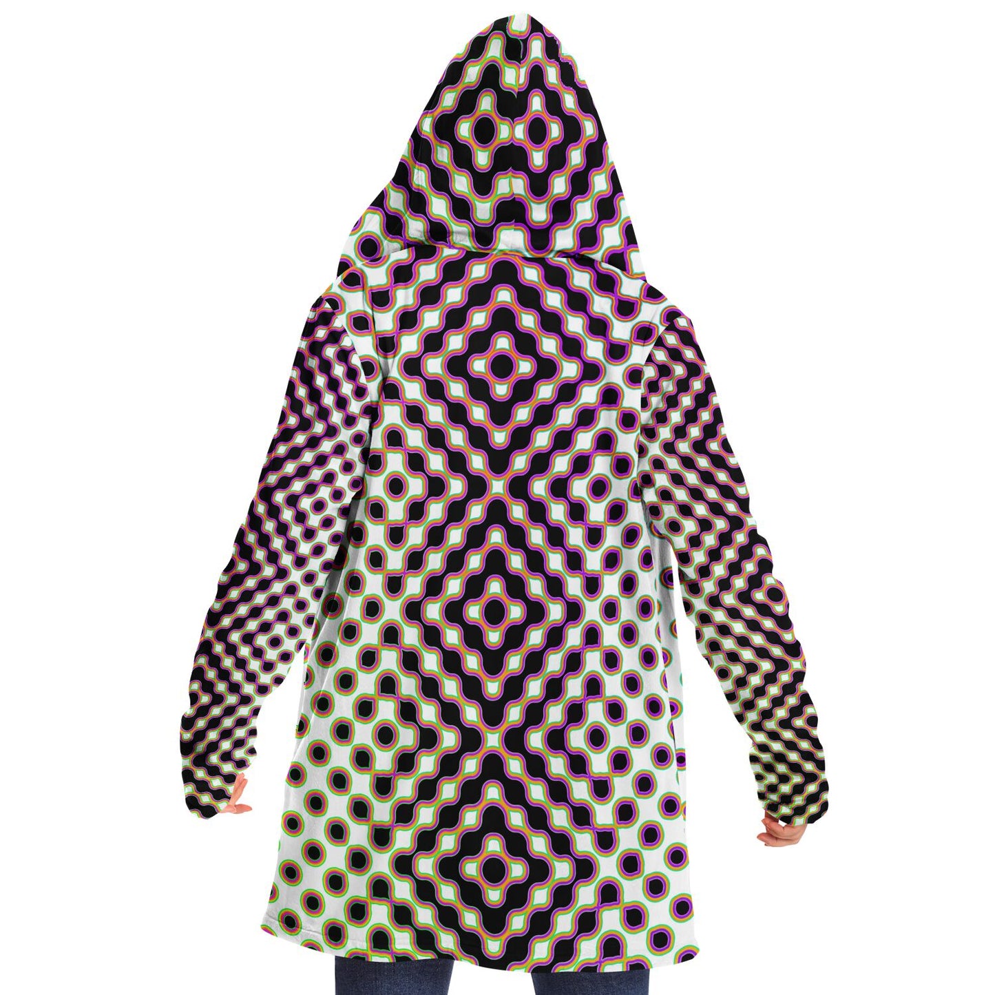 "Morphing Cycles White" HOODED CLOAK