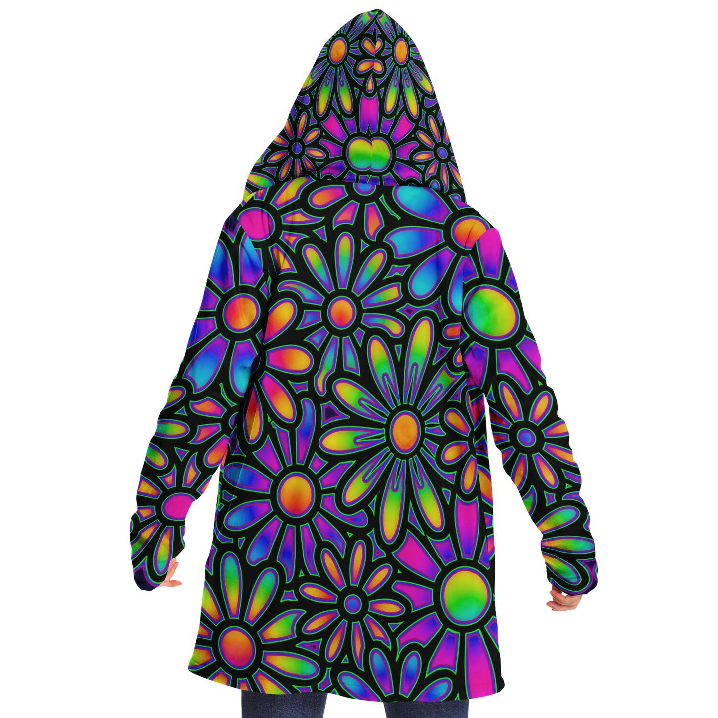 "Mysitc Floral Collage" HOODED CLOAK