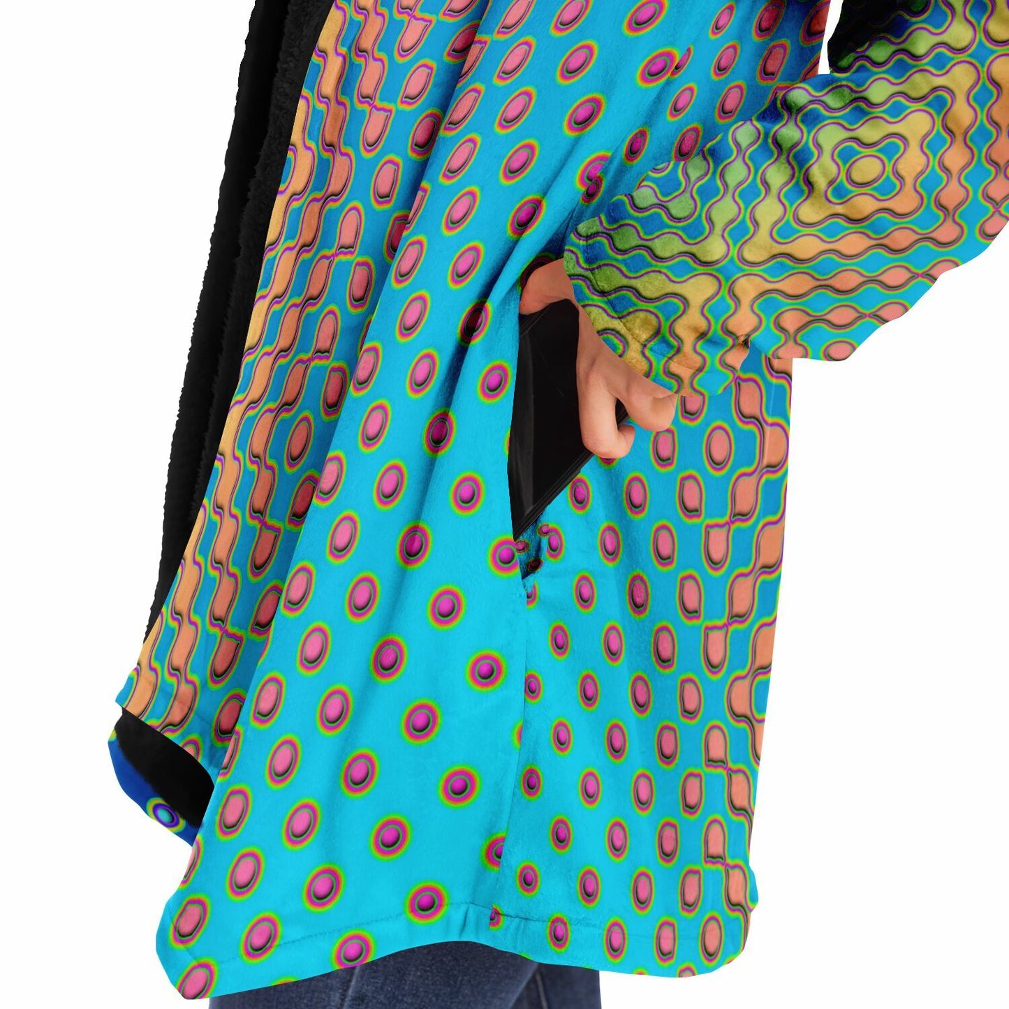 "Morphing Cycles Blue" HOODED CLOAK