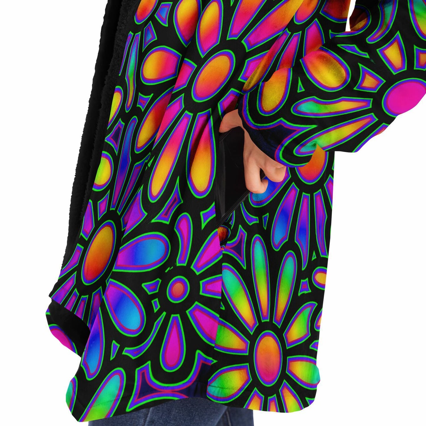 "Mysitc Floral Collage" HOODED CLOAK