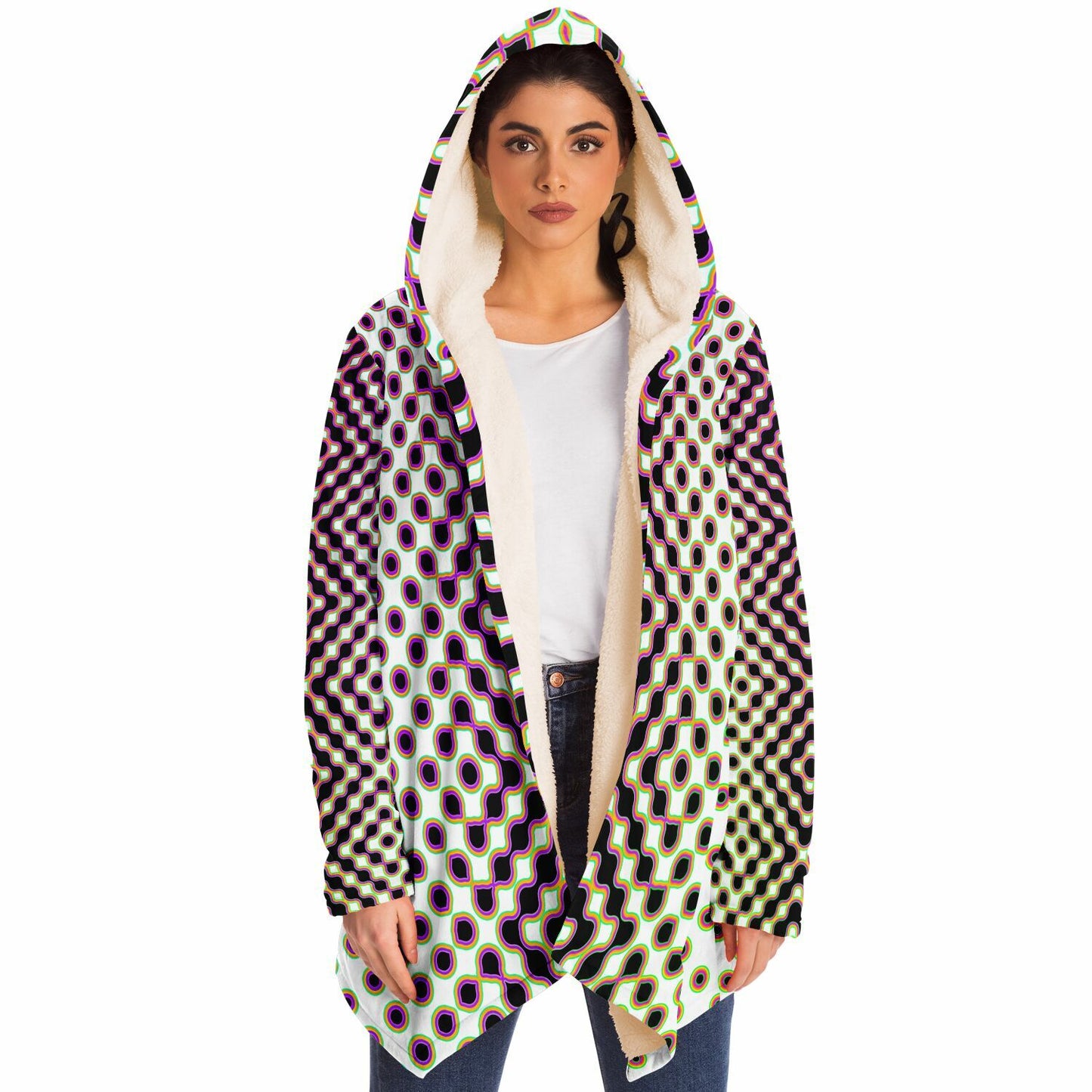 "Morphing Cycles White" HOODED CLOAK