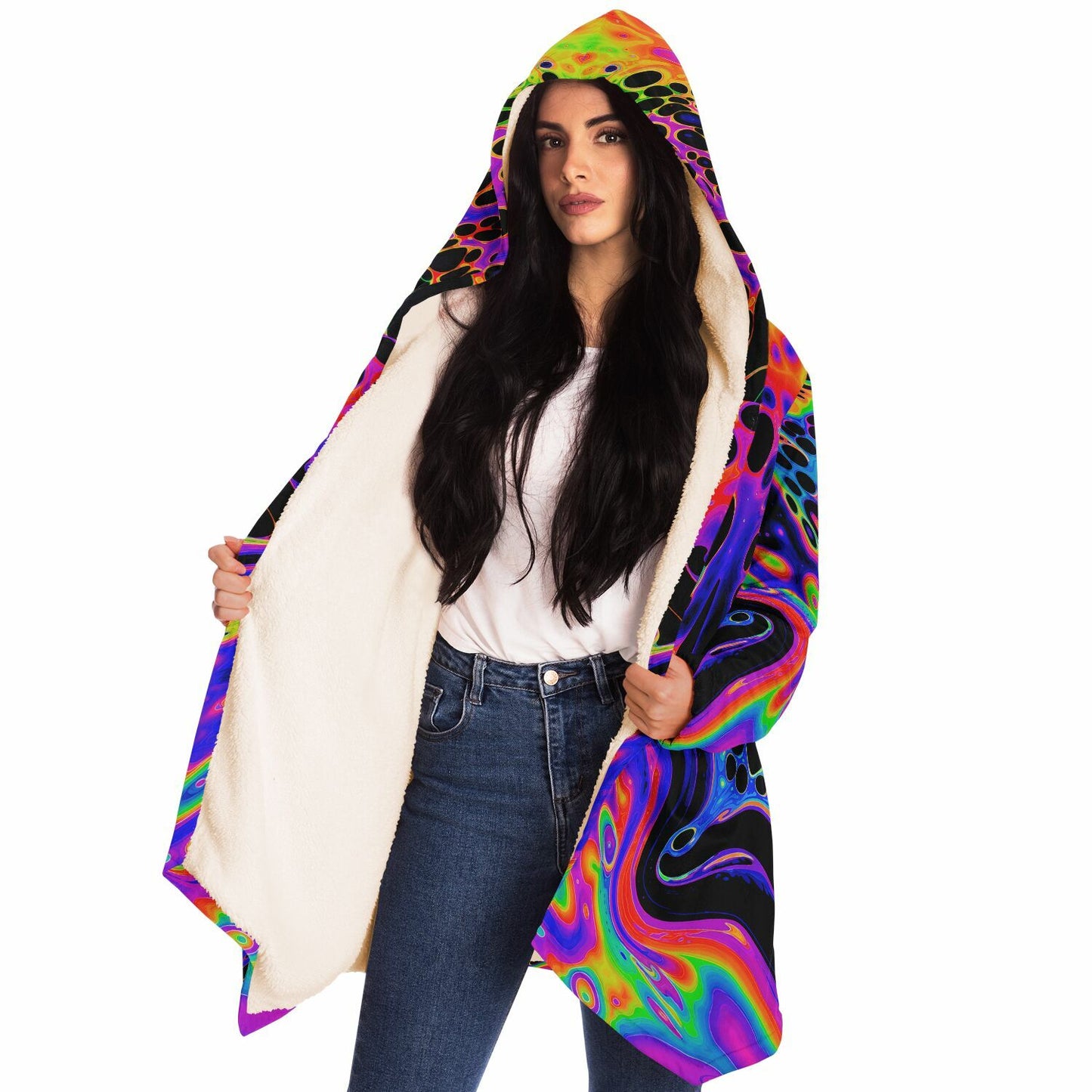"Auroric Spill" HOODED CLOAK