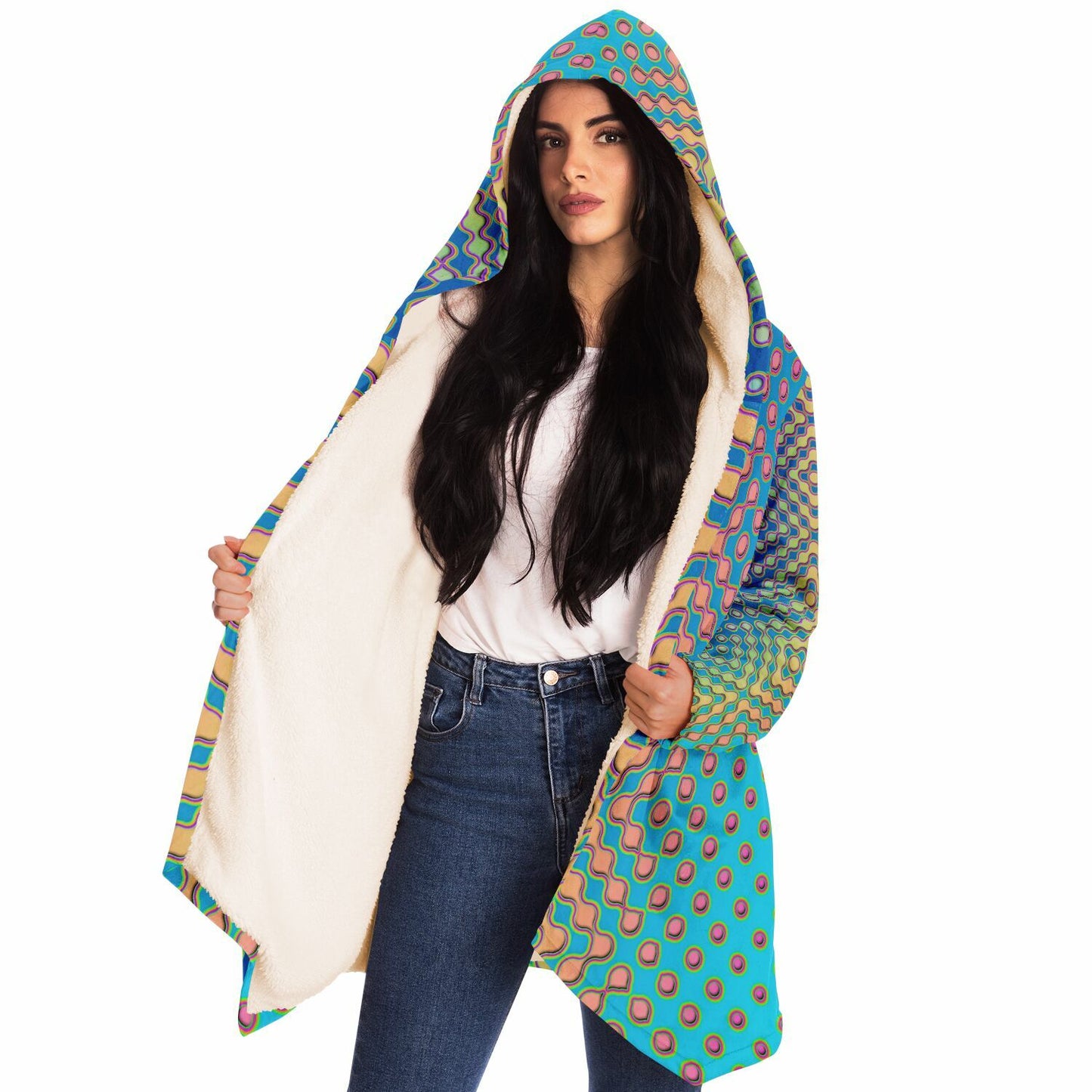 "Morphing Cycles Blue" HOODED CLOAK