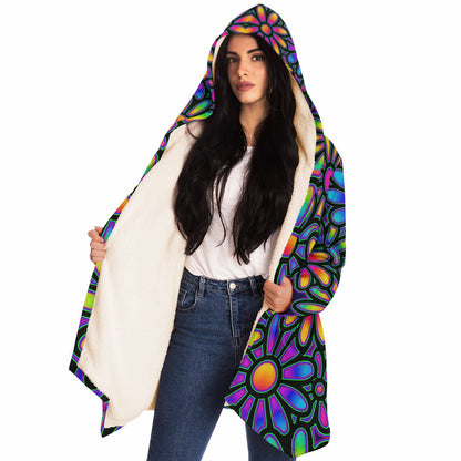 "Mysitc Floral Collage" HOODED CLOAK