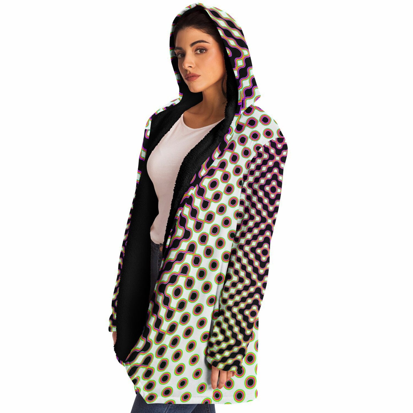 "Morphing Cycles White" HOODED CLOAK