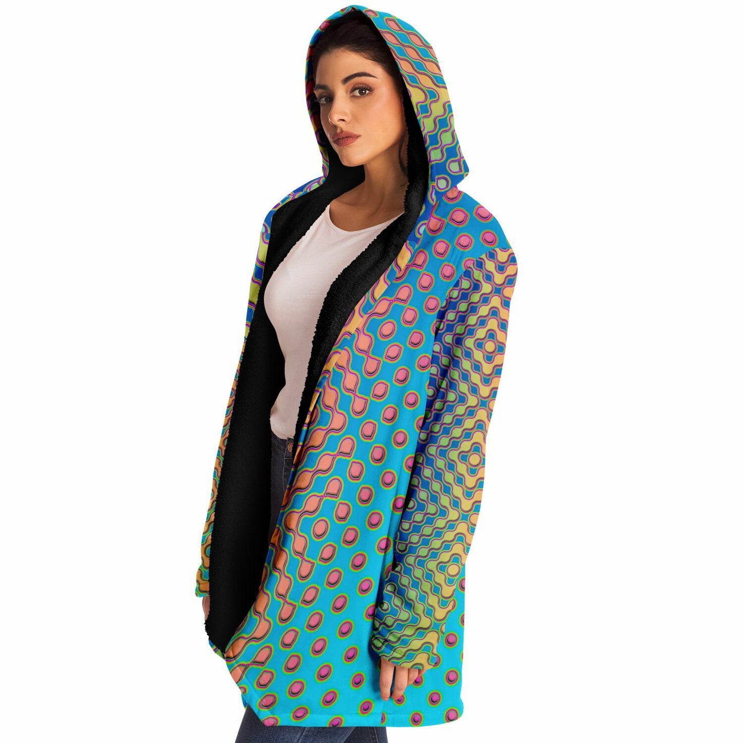 "Morphing Cycles Blue" HOODED CLOAK