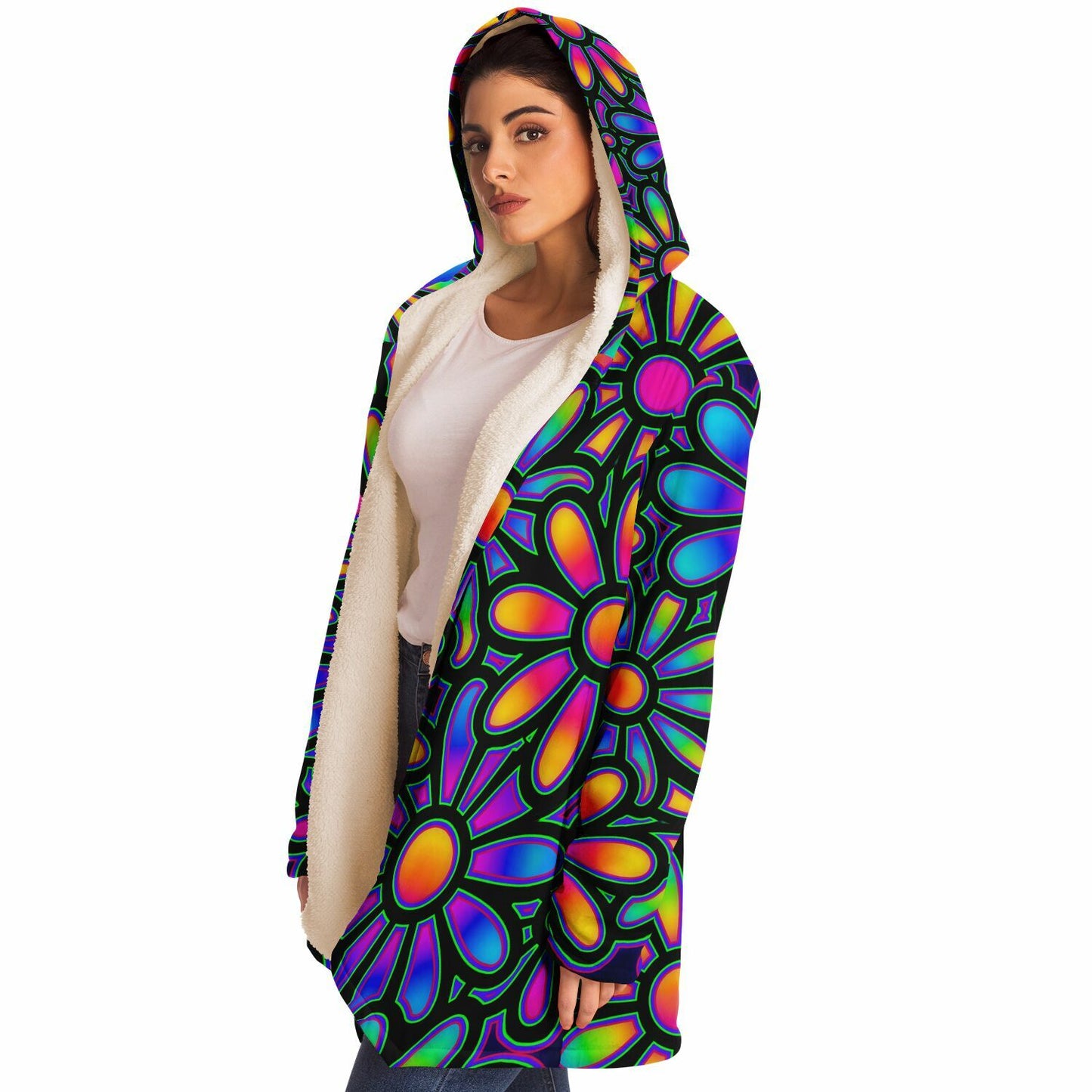 "Mysitc Floral Collage" HOODED CLOAK