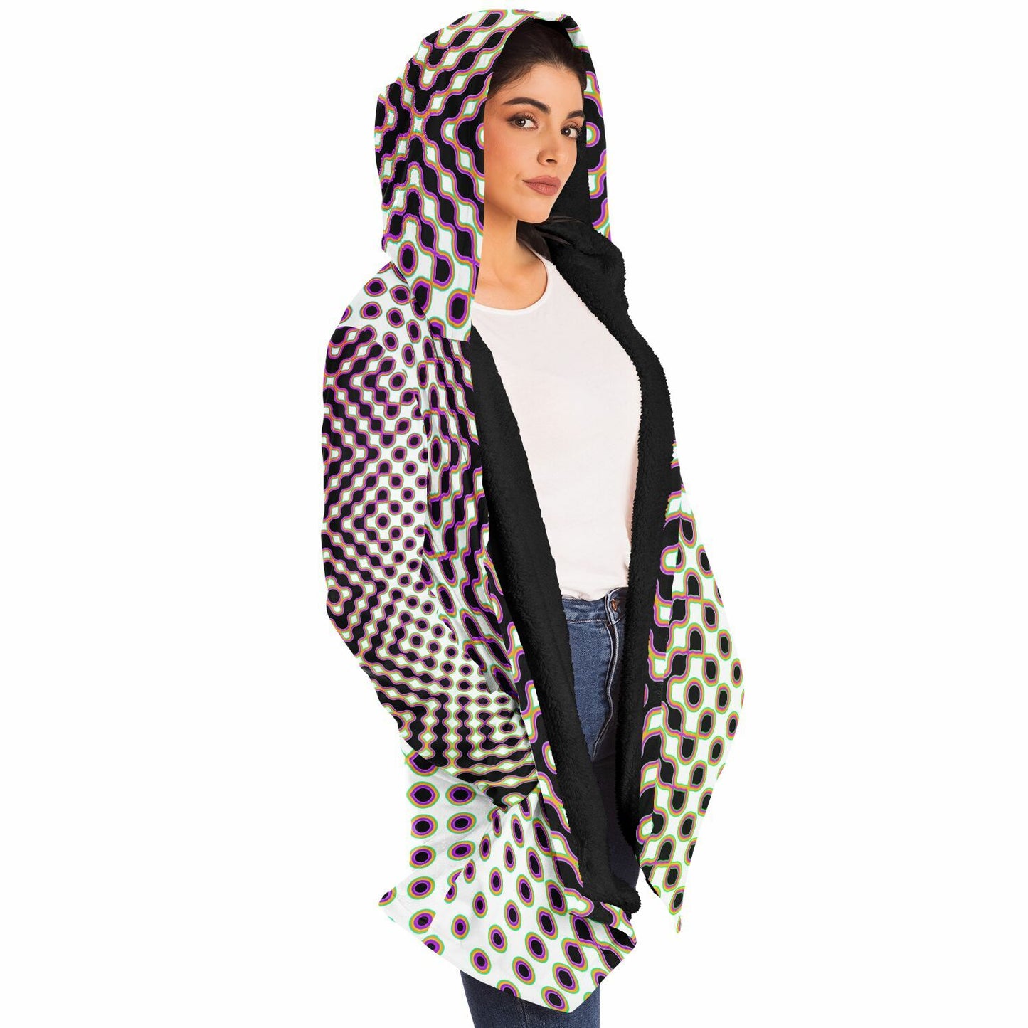 "Morphing Cycles White" HOODED CLOAK