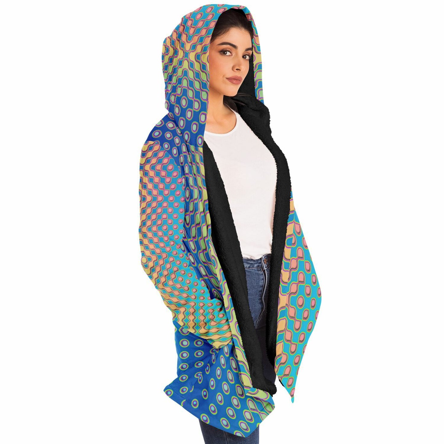 "Morphing Cycles Blue" HOODED CLOAK