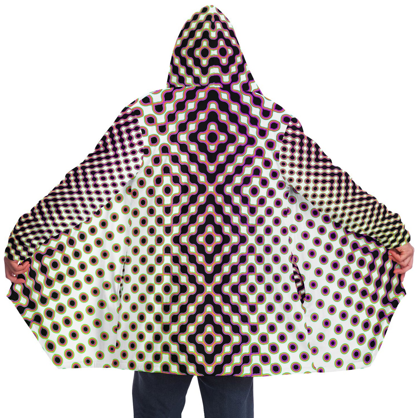 "Morphing Cycles White" HOODED CLOAK
