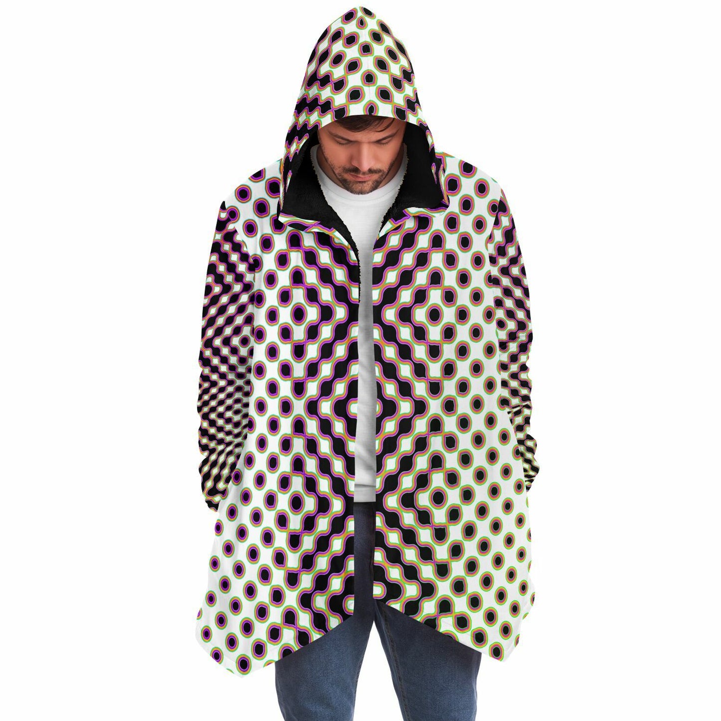 "Morphing Cycles White" HOODED CLOAK