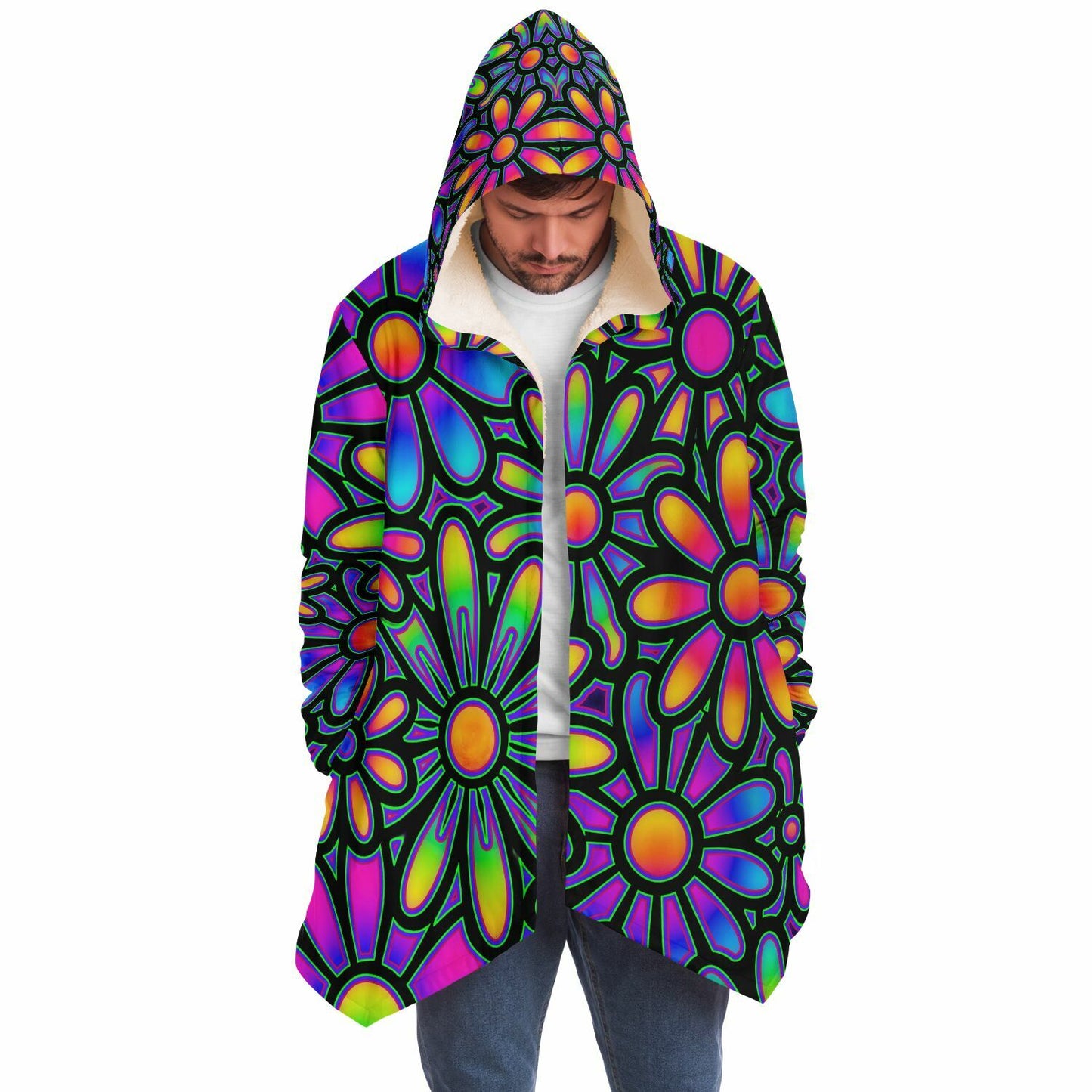 "Mysitc Floral Collage" HOODED CLOAK