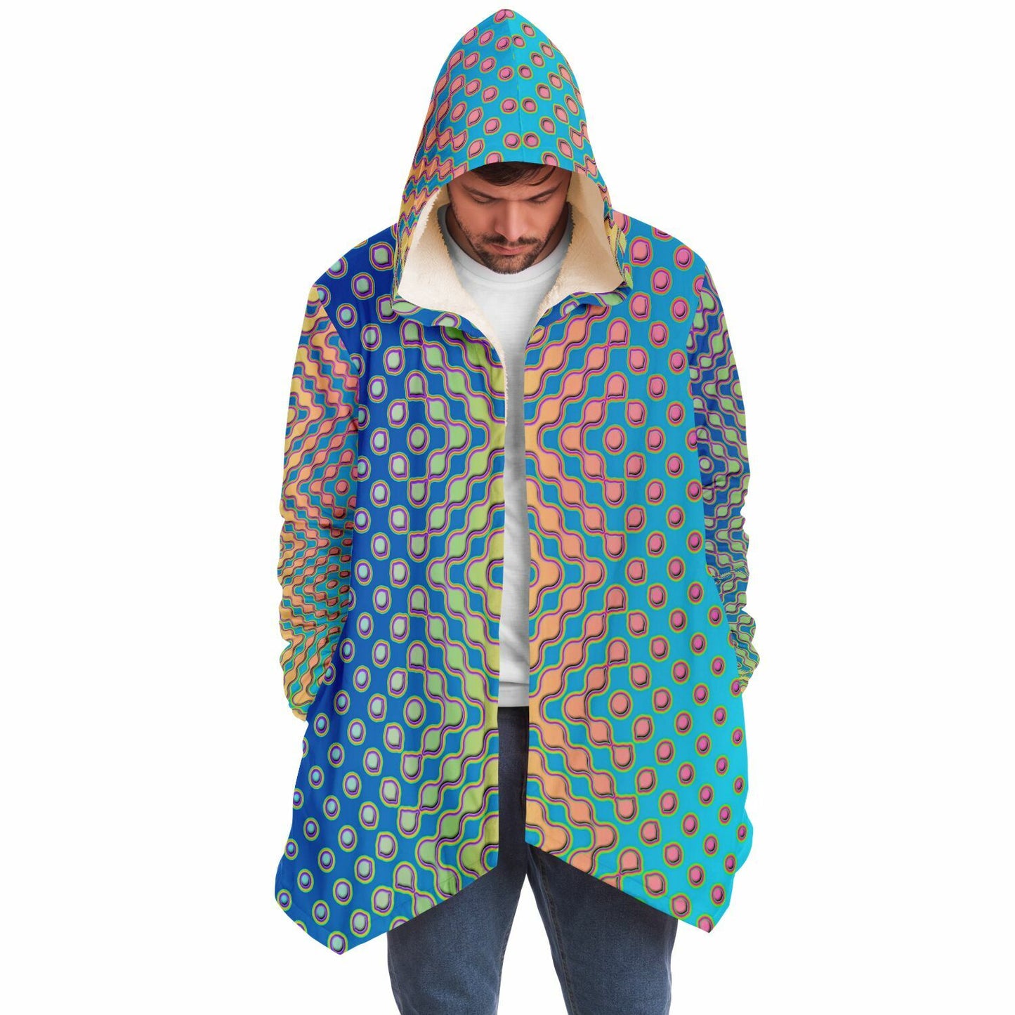 "Morphing Cycles Blue" HOODED CLOAK