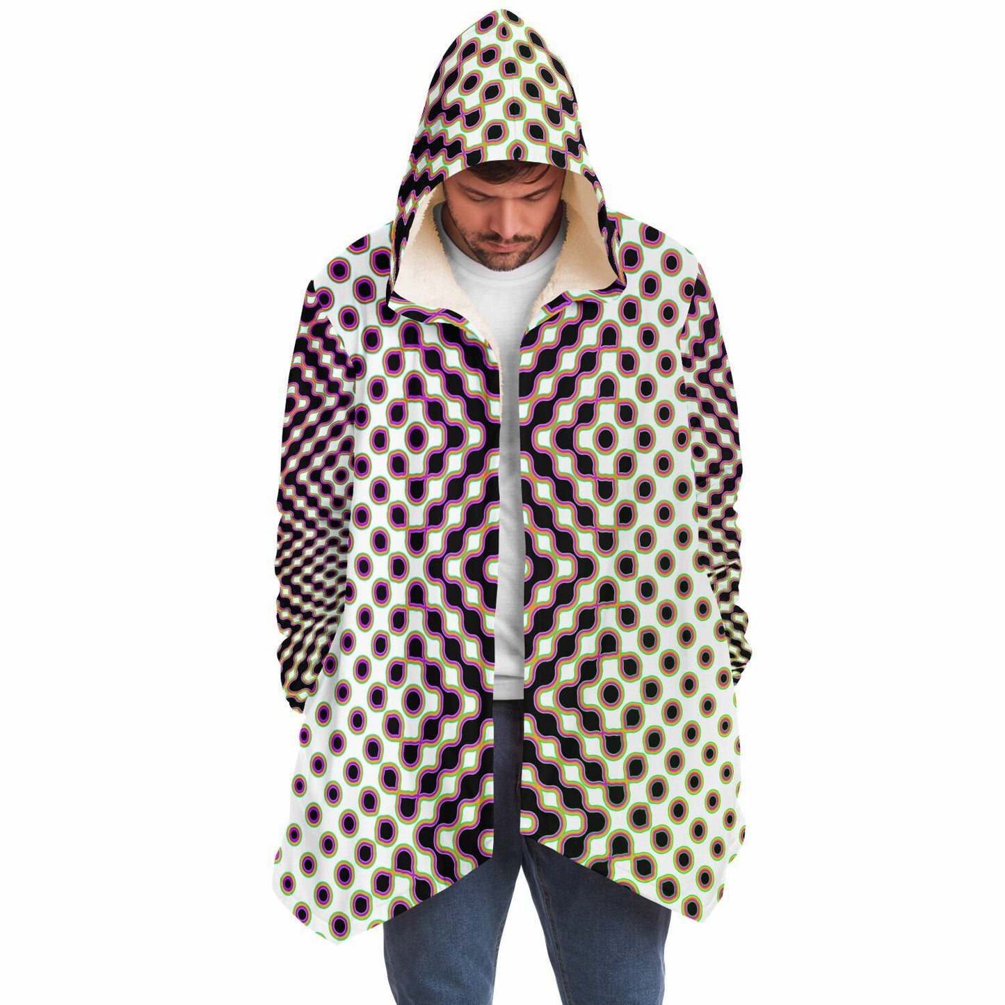 "Morphing Cycles White" HOODED CLOAK