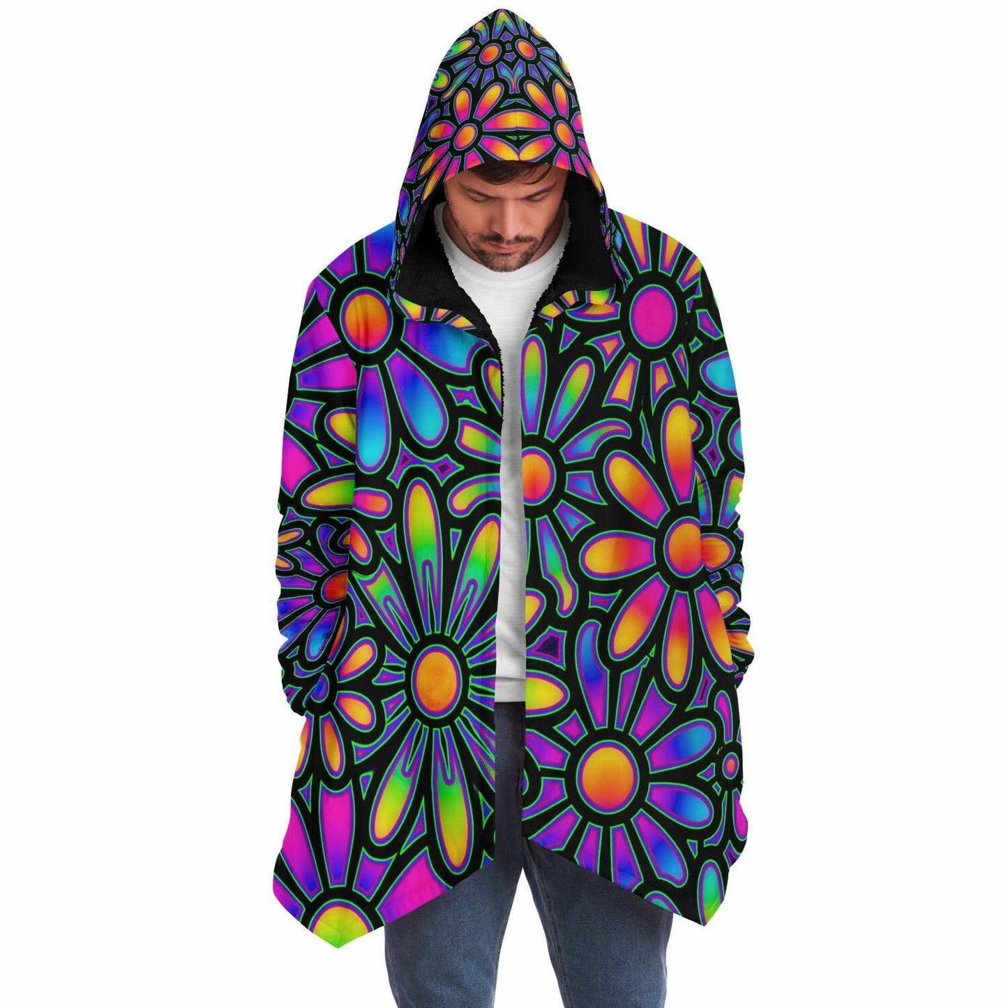 "Mysitc Floral Collage" HOODED CLOAK
