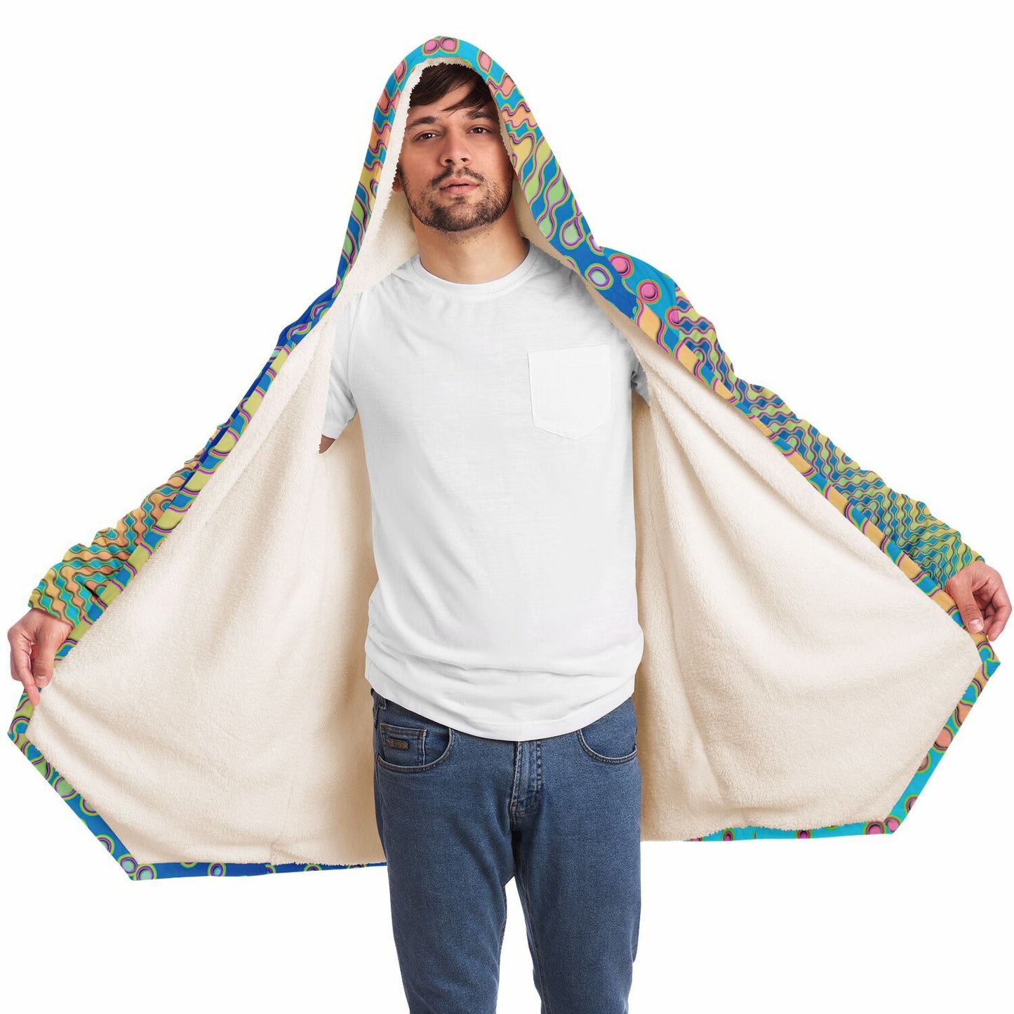 "Morphing Cycles Blue" HOODED CLOAK