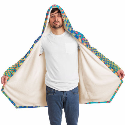 "Morphing Cycles Blue" HOODED CLOAK