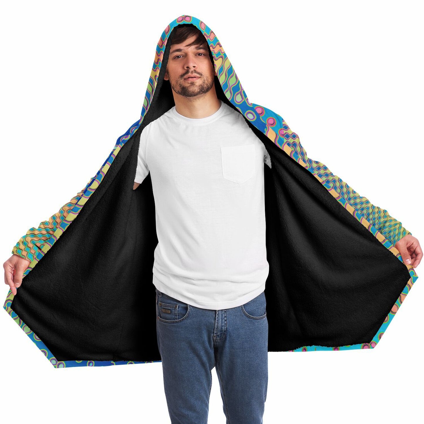 "Morphing Cycles Blue" HOODED CLOAK