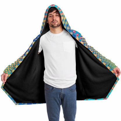 "Morphing Cycles Blue" HOODED CLOAK