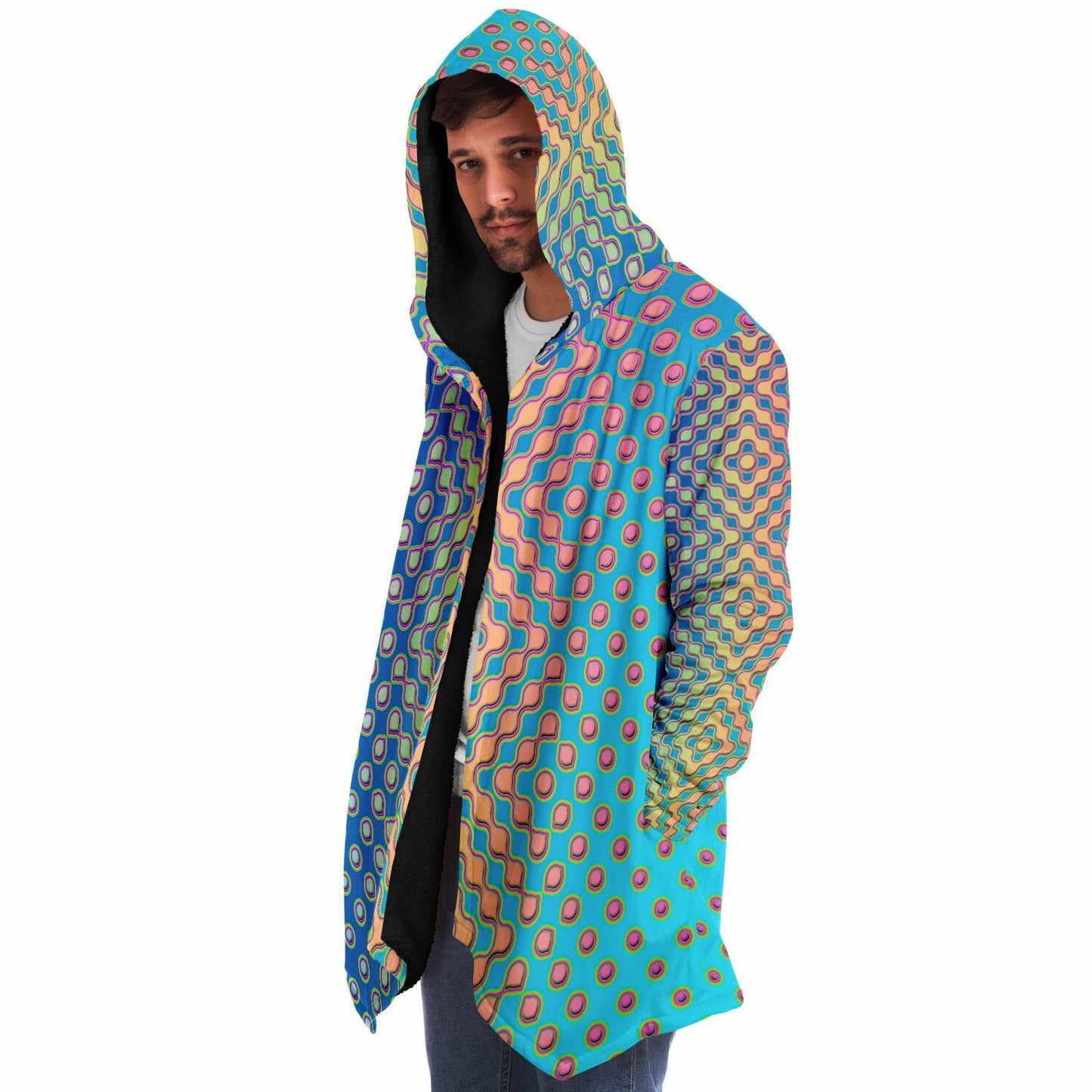"Morphing Cycles Blue" HOODED CLOAK