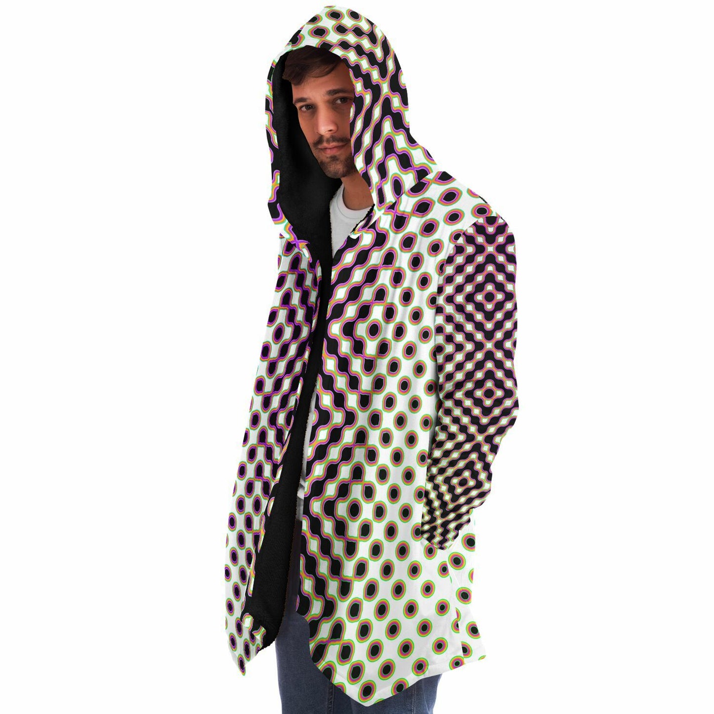 "Morphing Cycles White" HOODED CLOAK