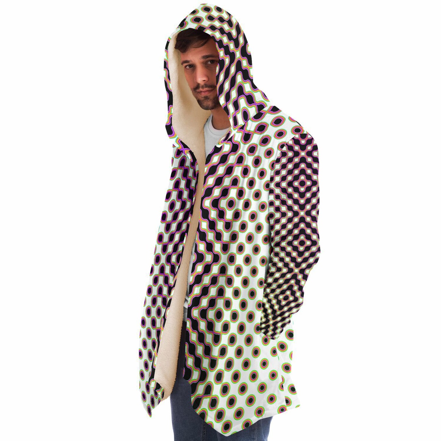 "Morphing Cycles White" HOODED CLOAK