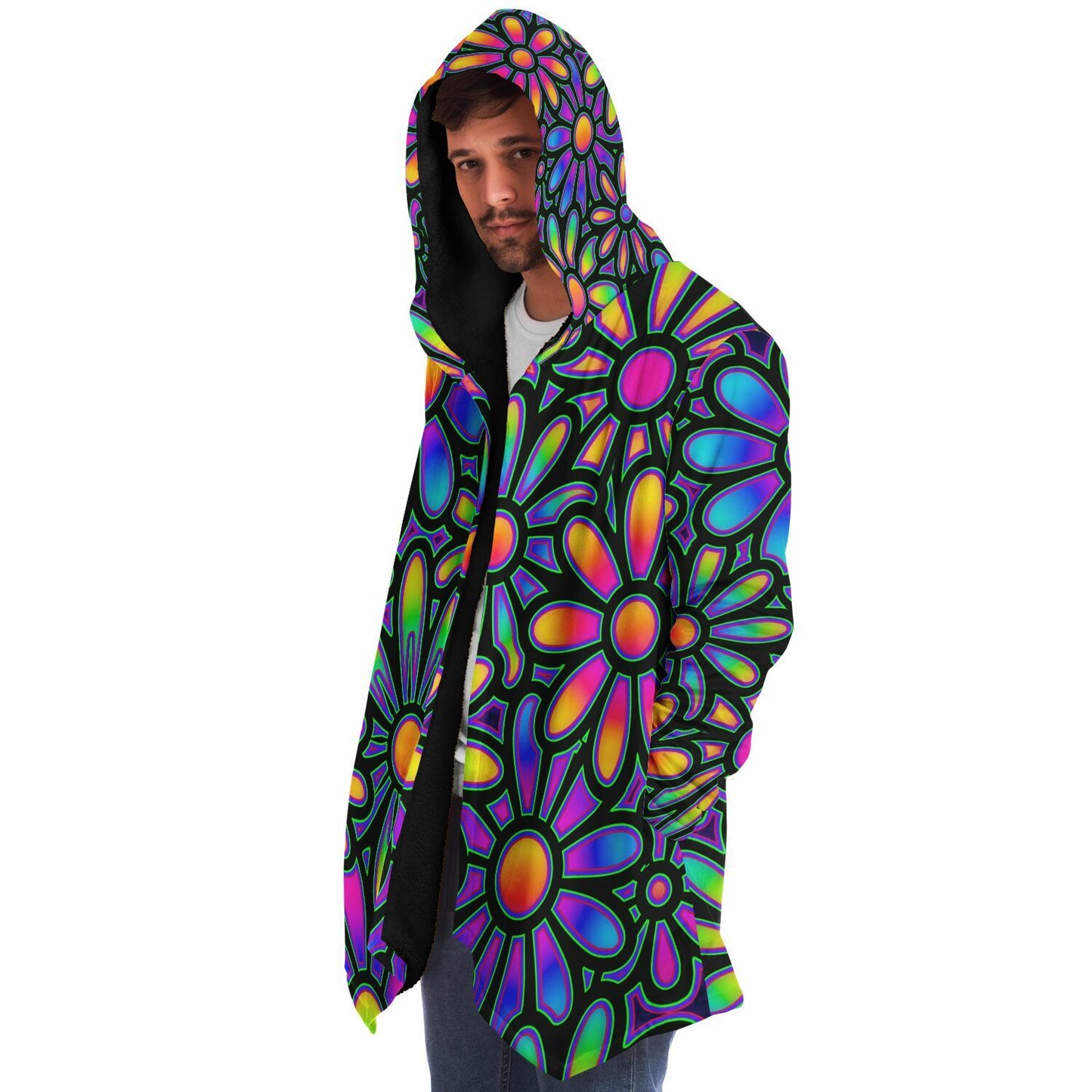 "Mysitc Floral Collage" HOODED CLOAK
