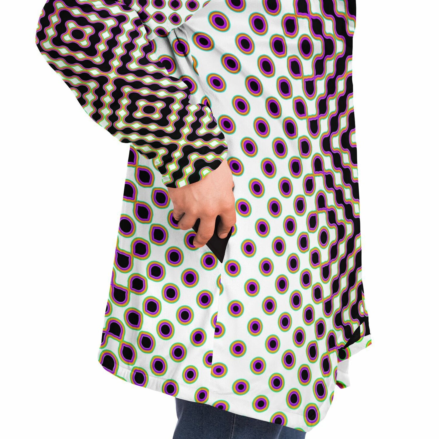 "Morphing Cycles White" HOODED CLOAK
