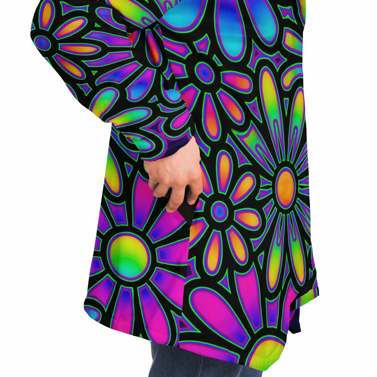 "Mysitc Floral Collage" HOODED CLOAK