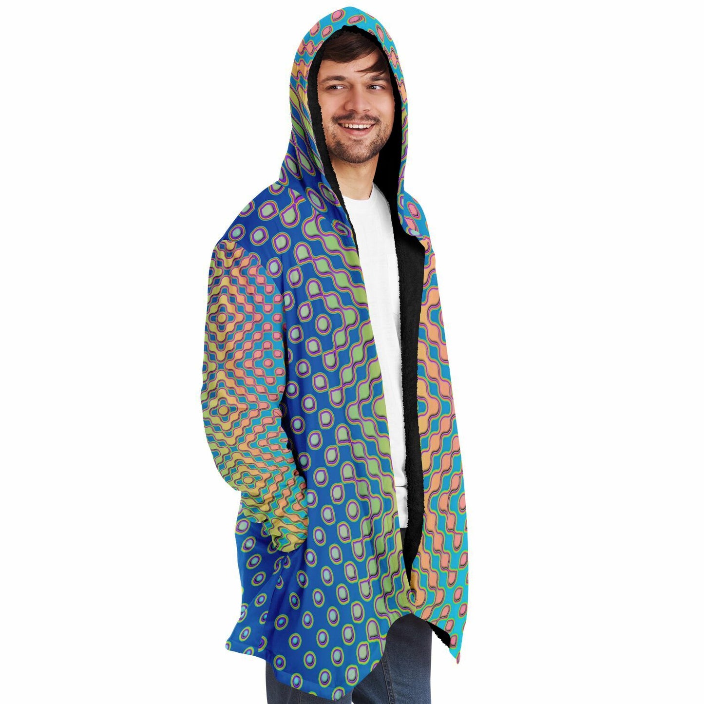 "Morphing Cycles Blue" HOODED CLOAK