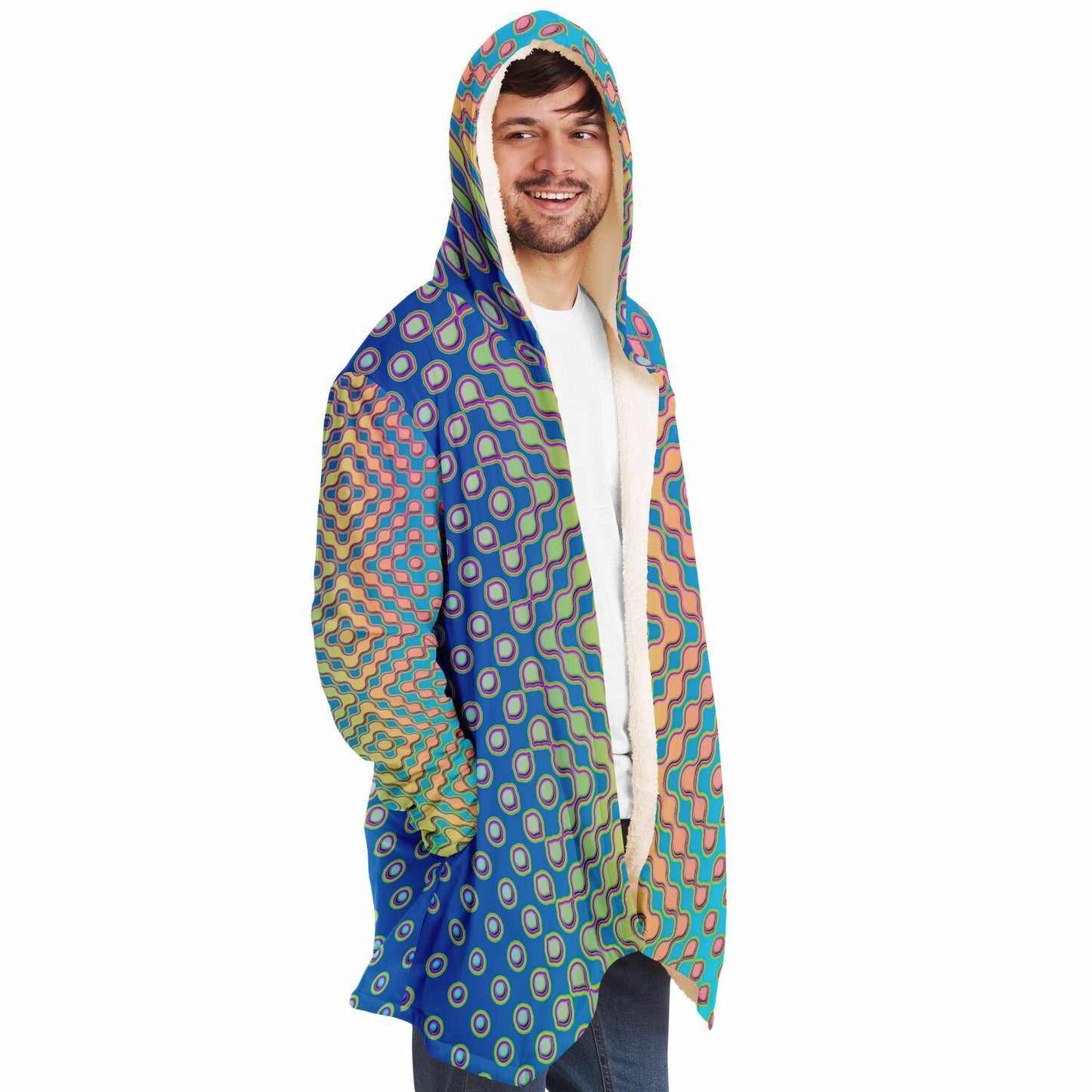 "Morphing Cycles Blue" HOODED CLOAK