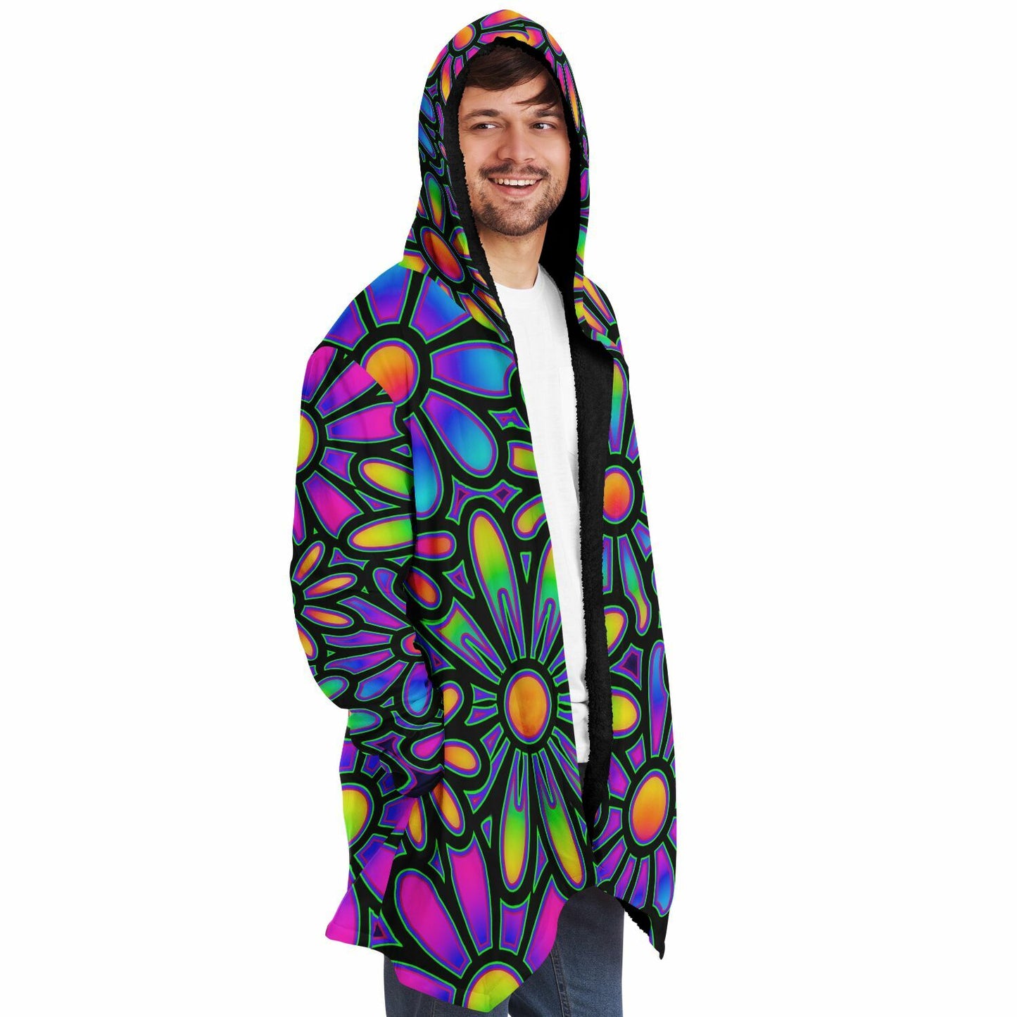 "Mysitc Floral Collage" HOODED CLOAK