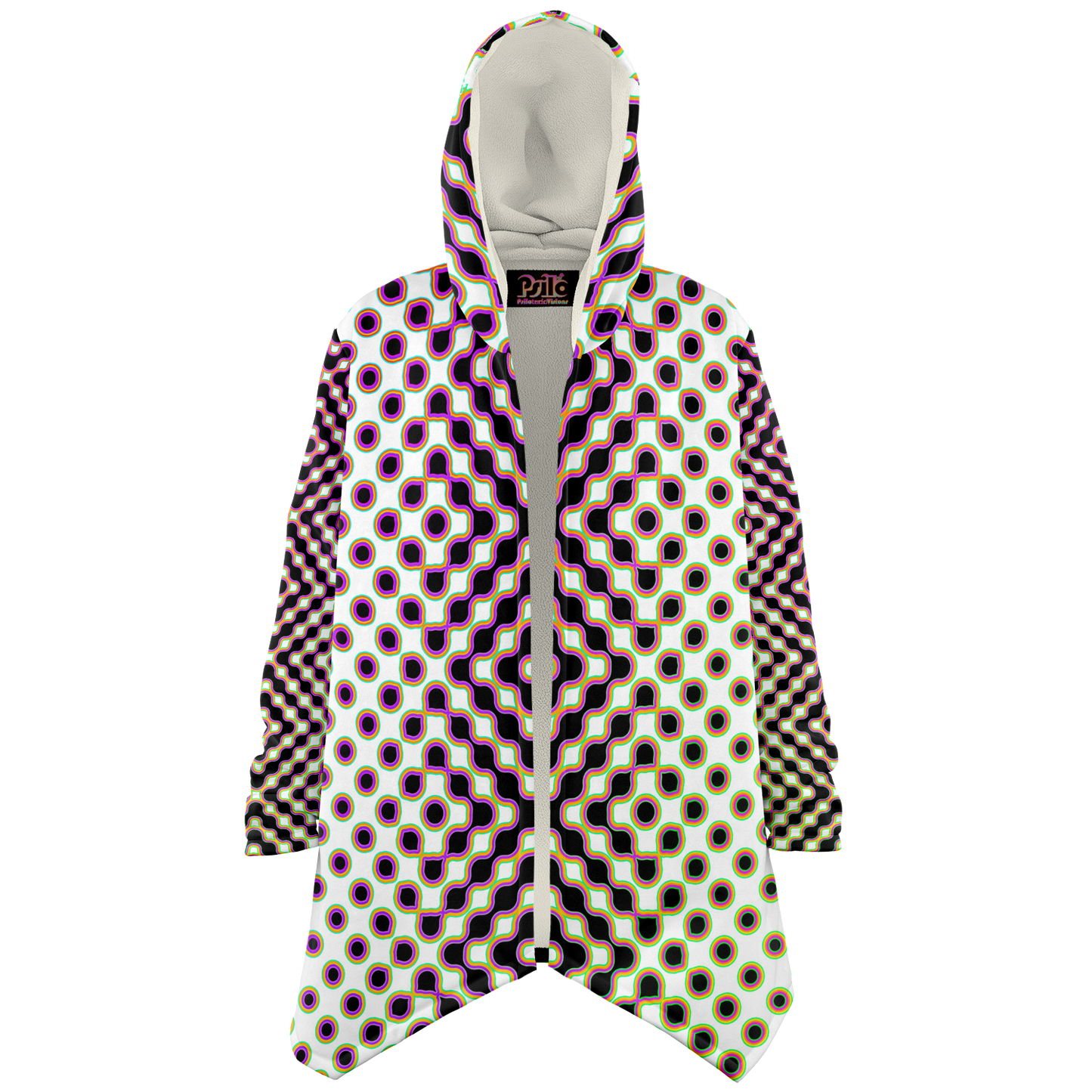 "Morphing Cycles White" HOODED CLOAK