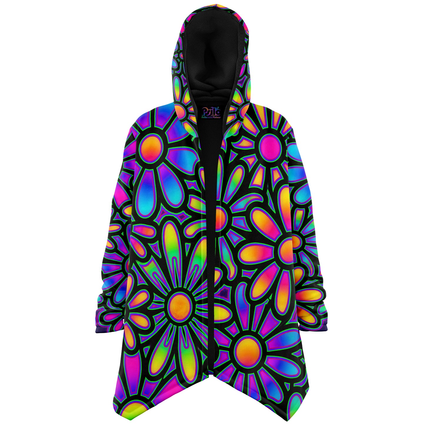 "Mysitc Floral Collage" HOODED CLOAK