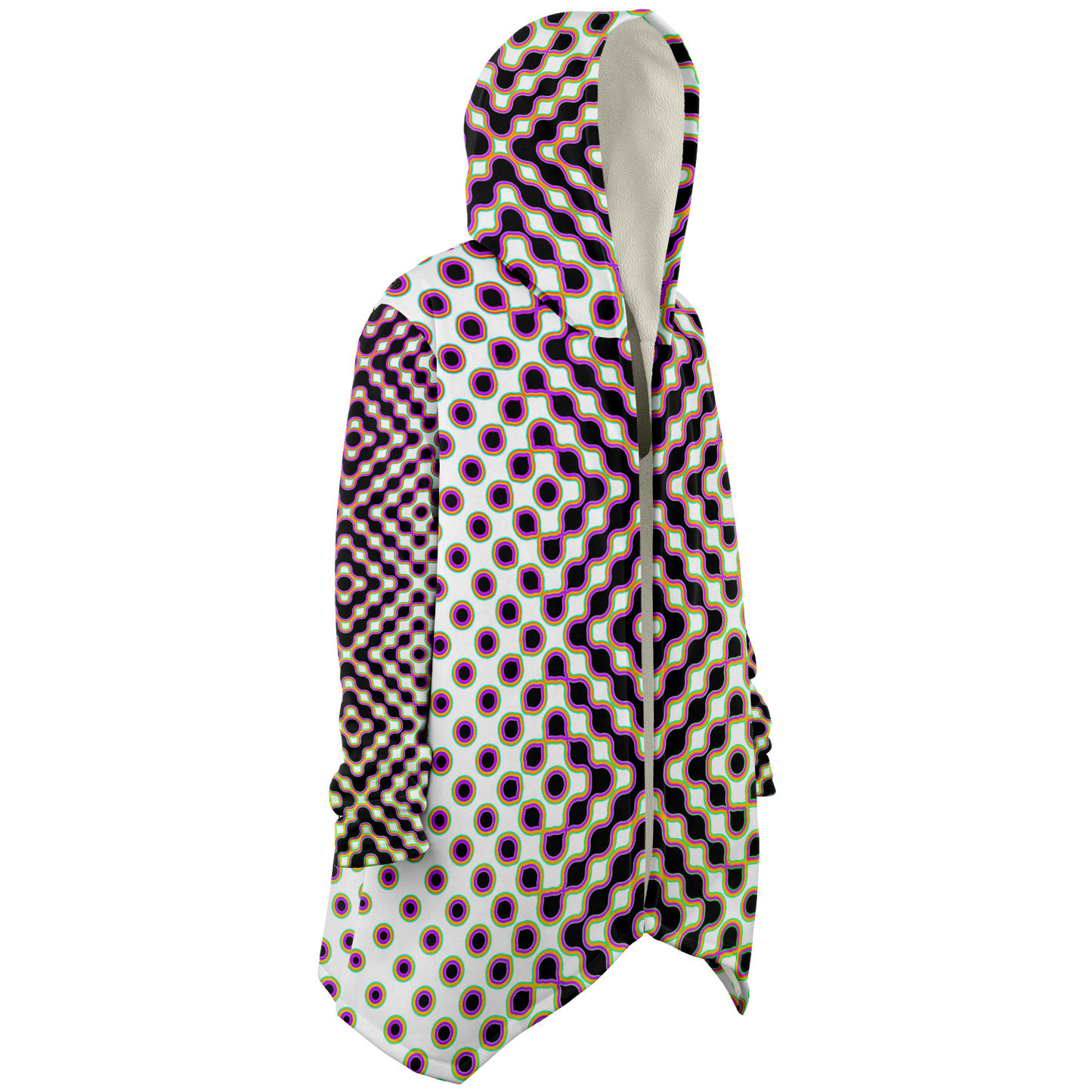"Morphing Cycles White" HOODED CLOAK