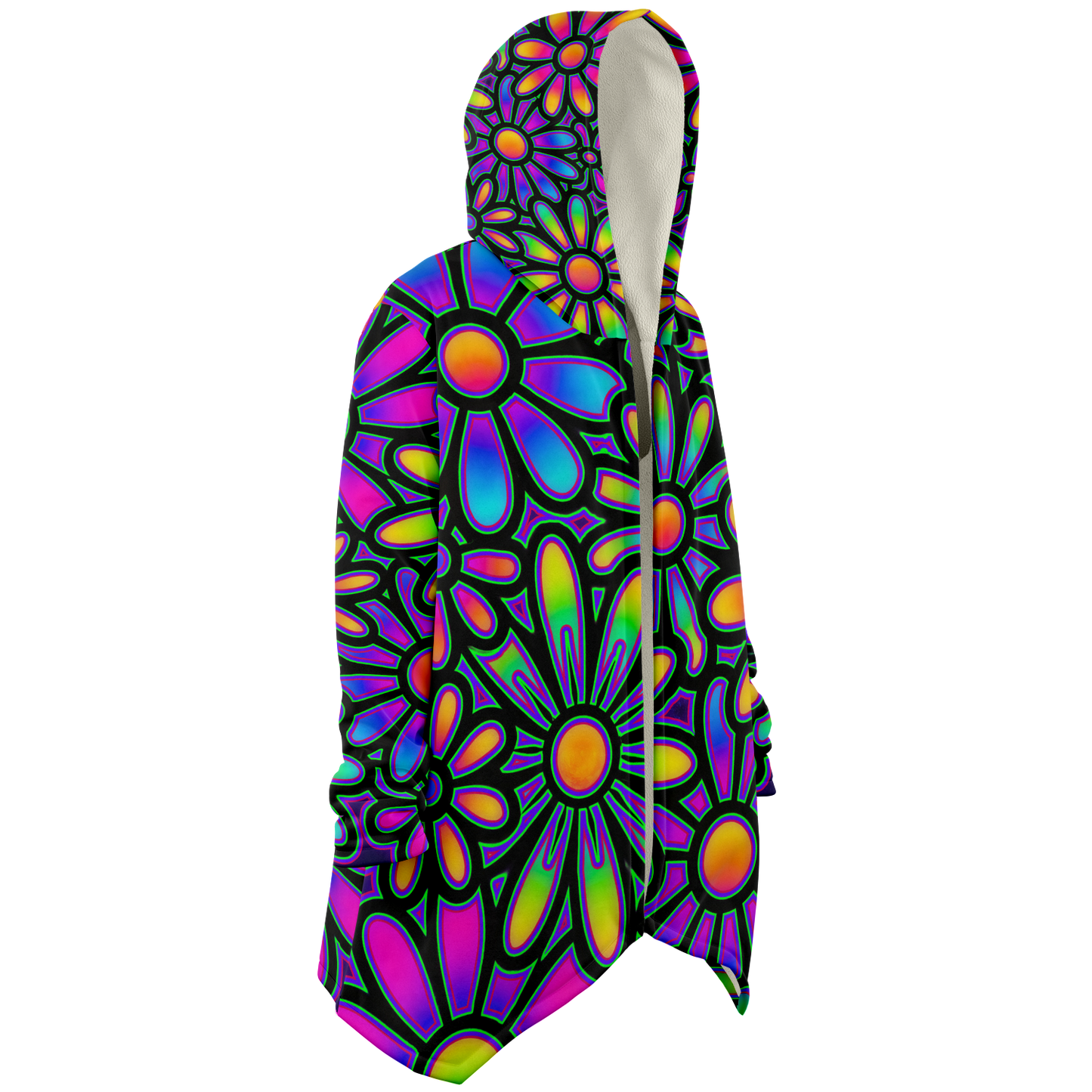 "Mysitc Floral Collage" HOODED CLOAK