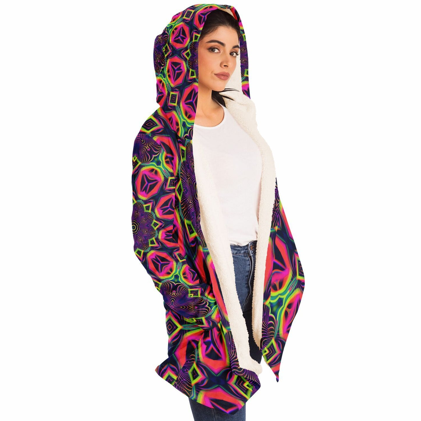 "Psychedelic Tracers Mandala" HOODED CLOAK