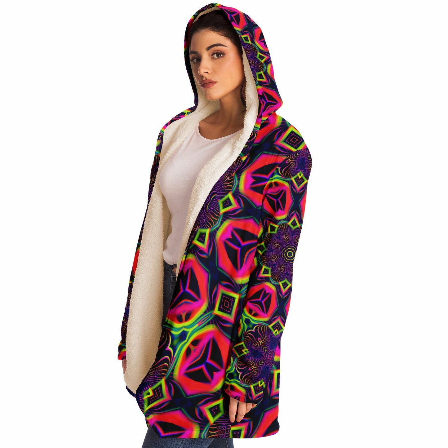 "Psychedelic Tracers Mandala" HOODED CLOAK