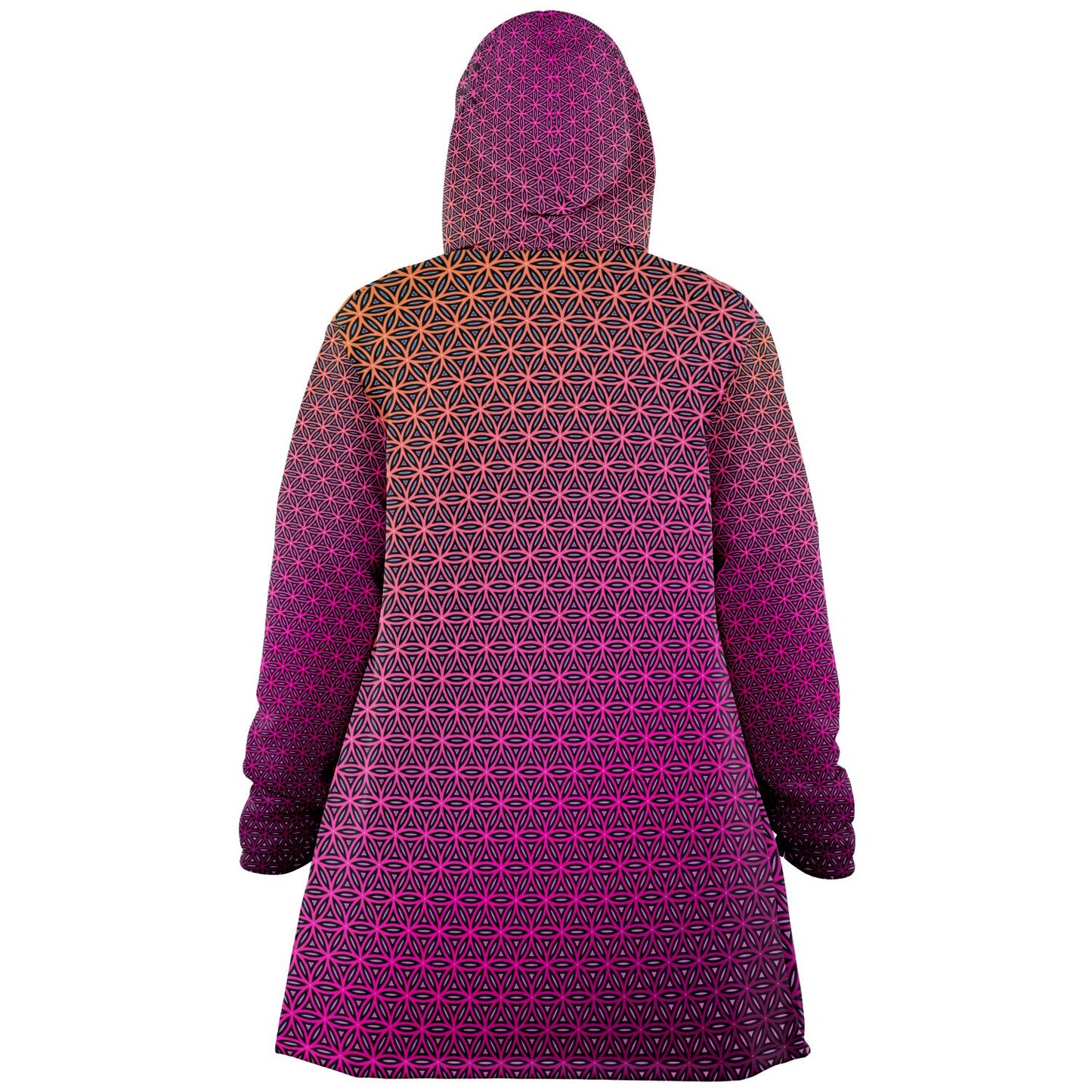 "Pink Flower of Life Pattern" HOODED CLOAK