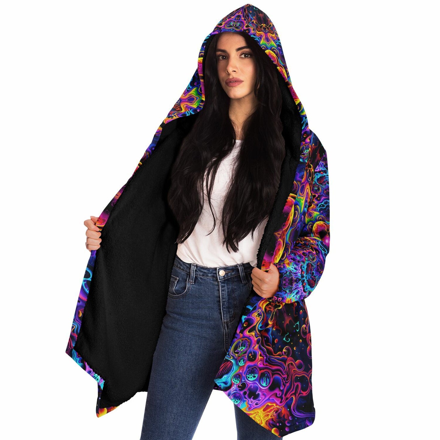 "Aurora Boreafungus Bloom" HOODED CLOAK