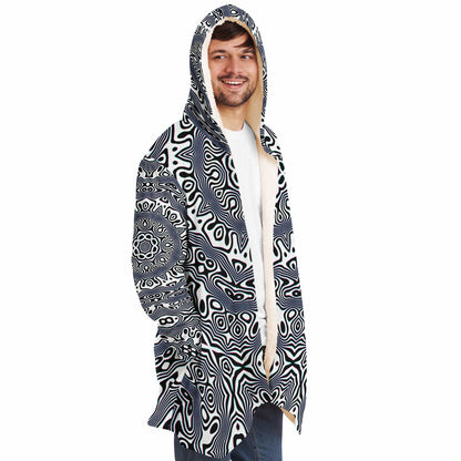 "Wild Cat Mandala (White)" HOODED CLOAK