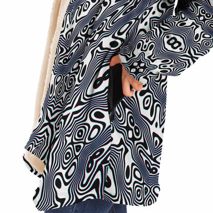 "Wild Cat Mandala (White)" HOODED CLOAK