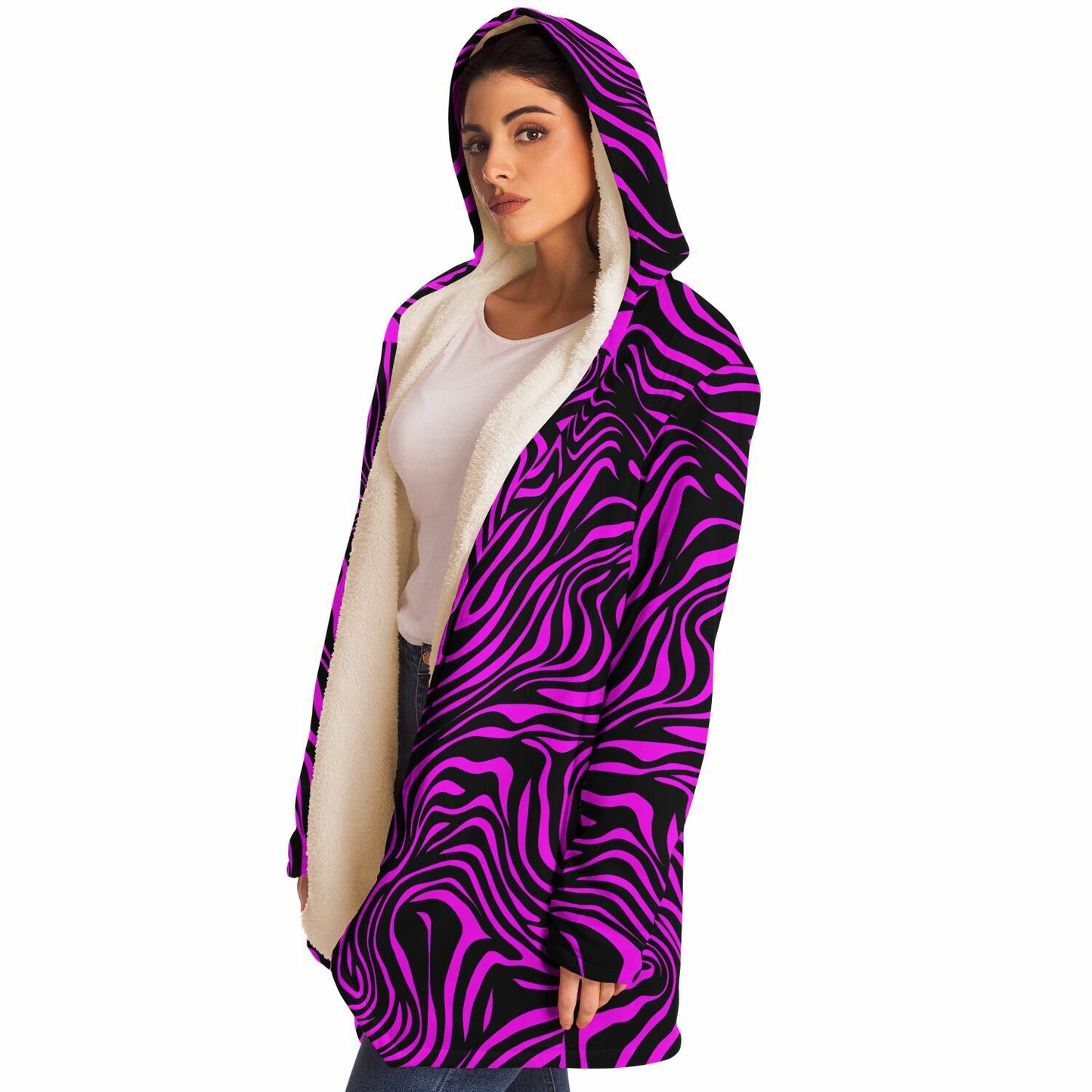 "Pink Zebra" HOODED CLOAK