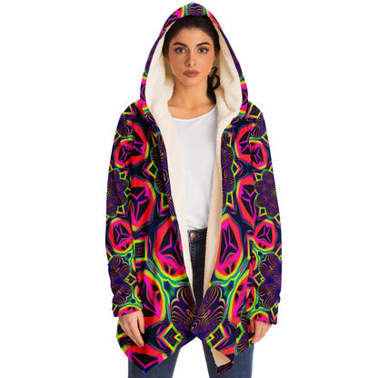 "Psychedelic Tracers Mandala" HOODED CLOAK