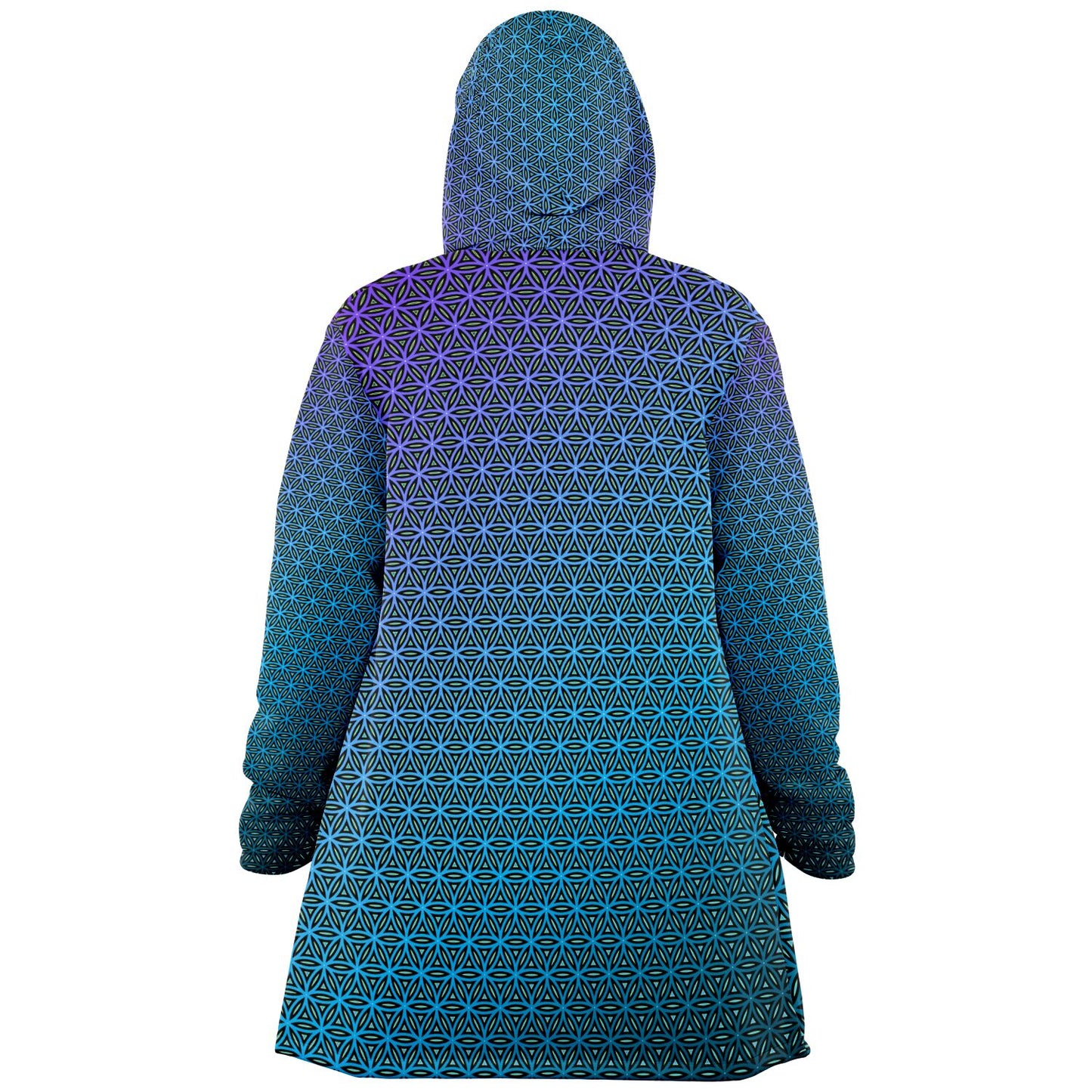 "Blue Flower of Life Pattern" HOODED CLOAK