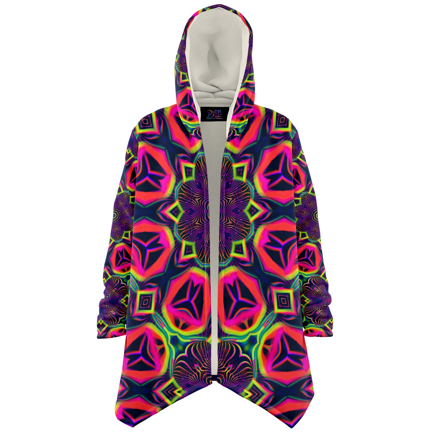 "Psychedelic Tracers Mandala" HOODED CLOAK