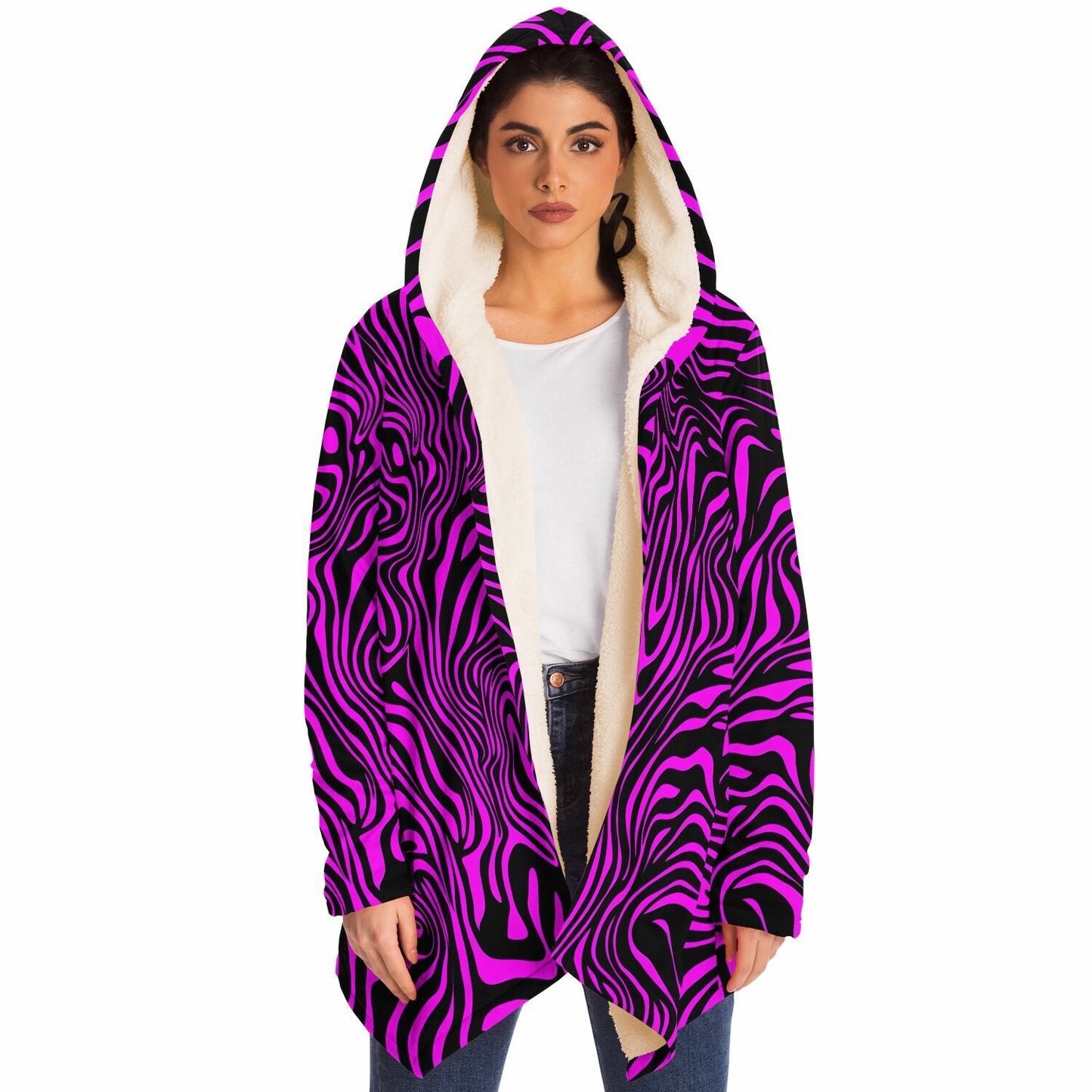 "Pink Zebra" HOODED CLOAK