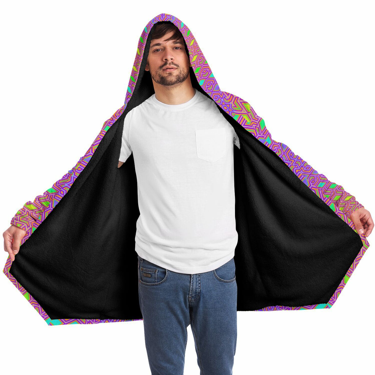 "Qwerty Bloom" HOODED CLOAK